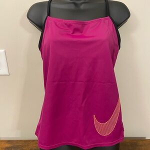 Nike Women's Fuchsia Tankini with Black Straps